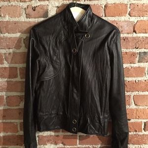 Mike & Chris Black Lambskin Leather Jacket